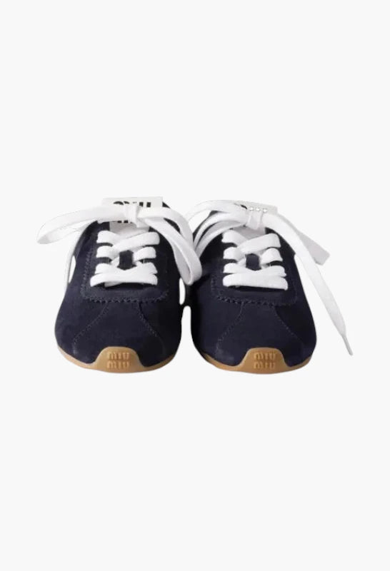 Navy - Plume Suede Mules