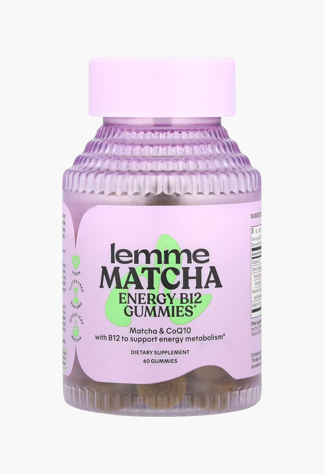 Lemme, Energy B12 & CoQ10 Gummies, Matcha - GLAM MODA