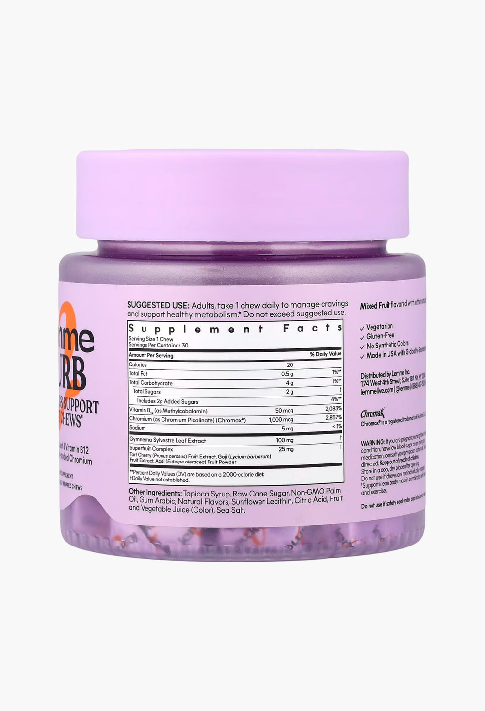 Lemme, Curb, Cravings Support, Mixed Fruit - GLAM MODA