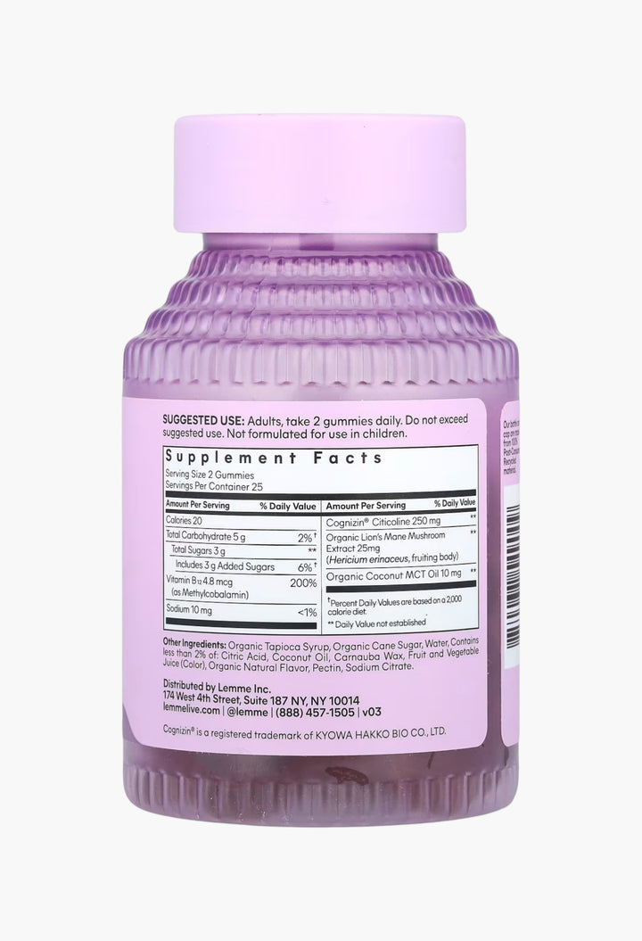Lemme, Focus, Concentration Gummies, Strawberry - GLAM MODA