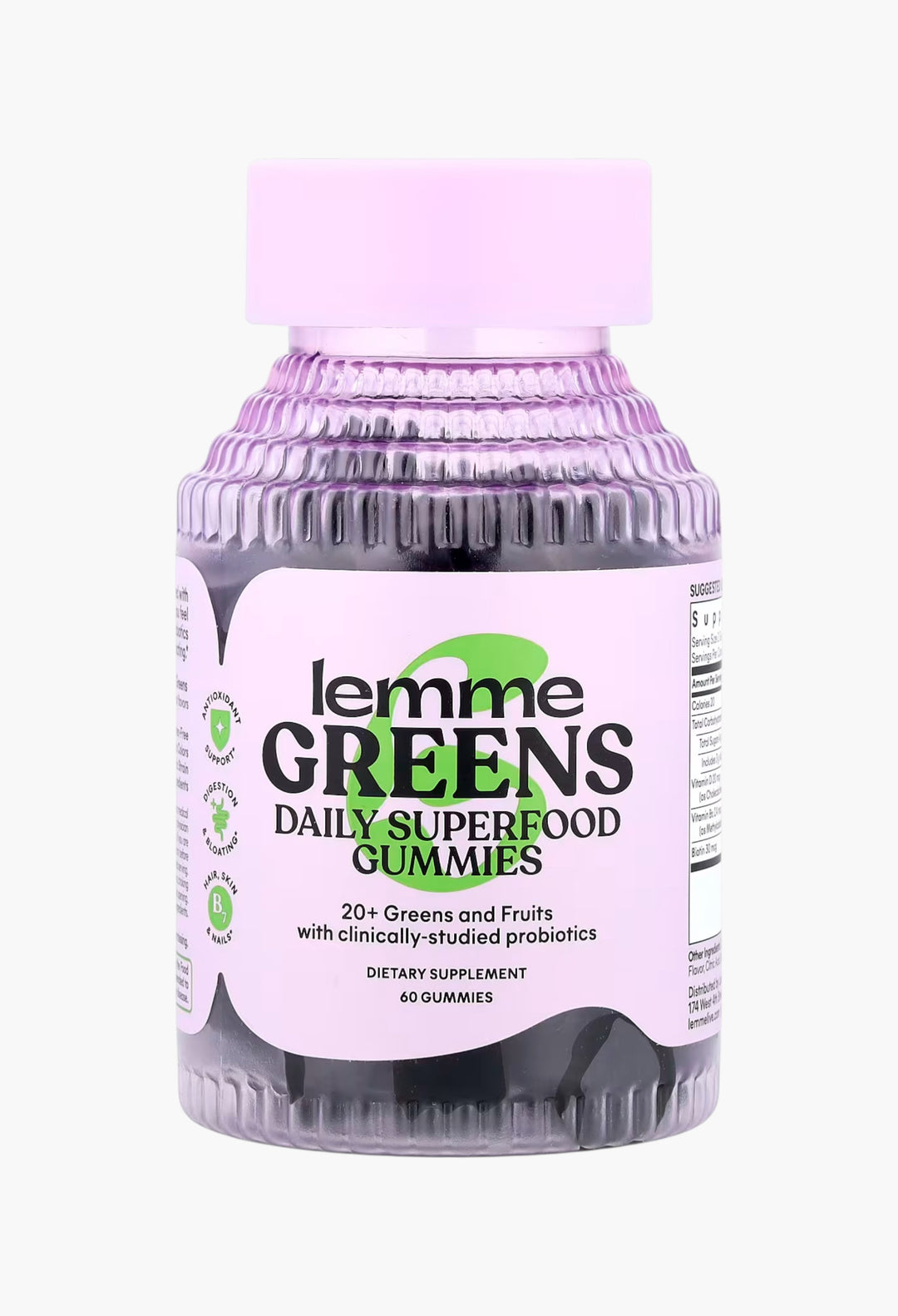 Lemme, Greens, Daily Superfood Gummies, Berries & Greens - GLAM MODA