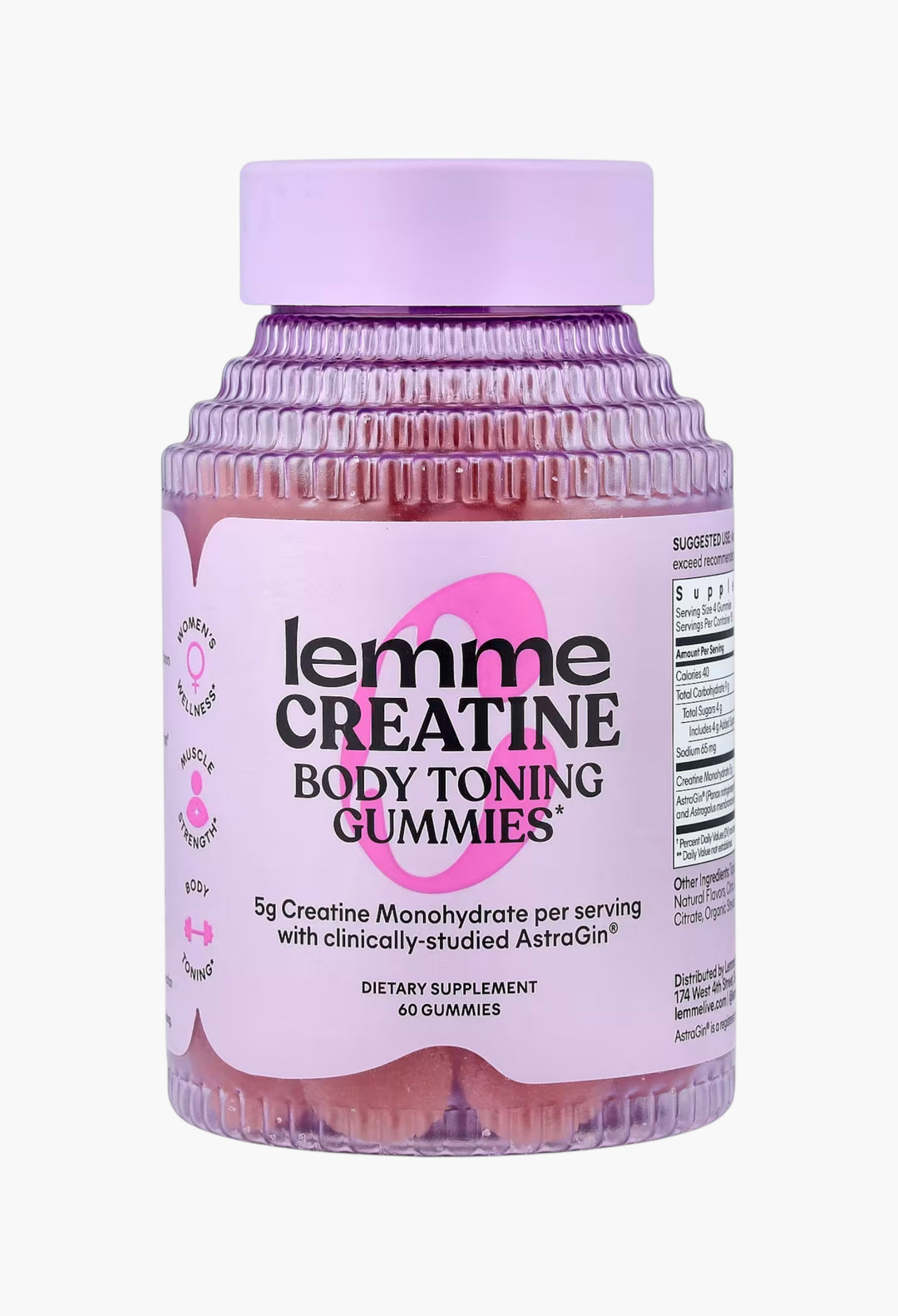 Lemme, Creatine, Body Toning Gummies, Sour Strawberry - GLAM MODA