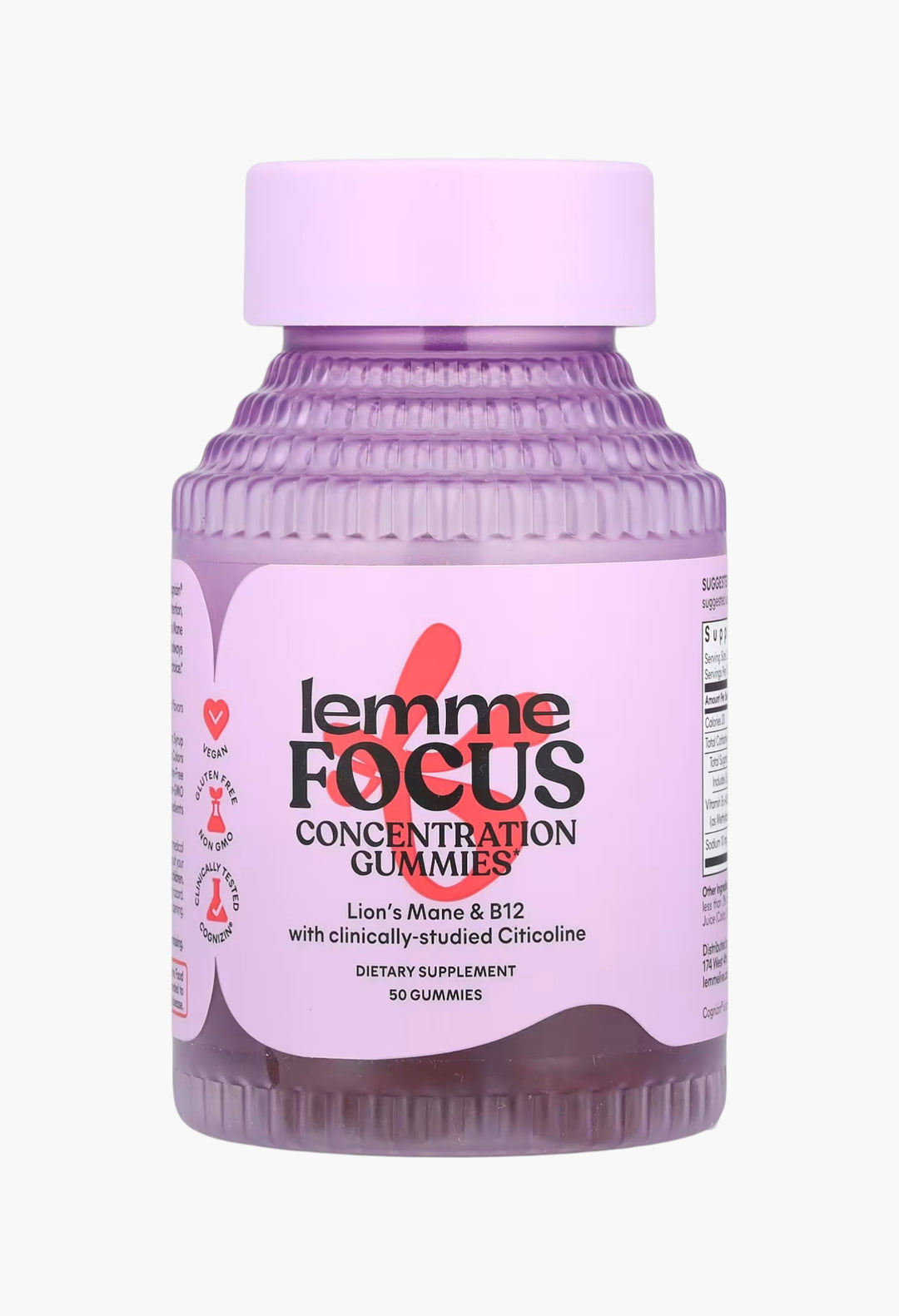Lemme, Focus, Concentration Gummies, Strawberry - GLAM MODA