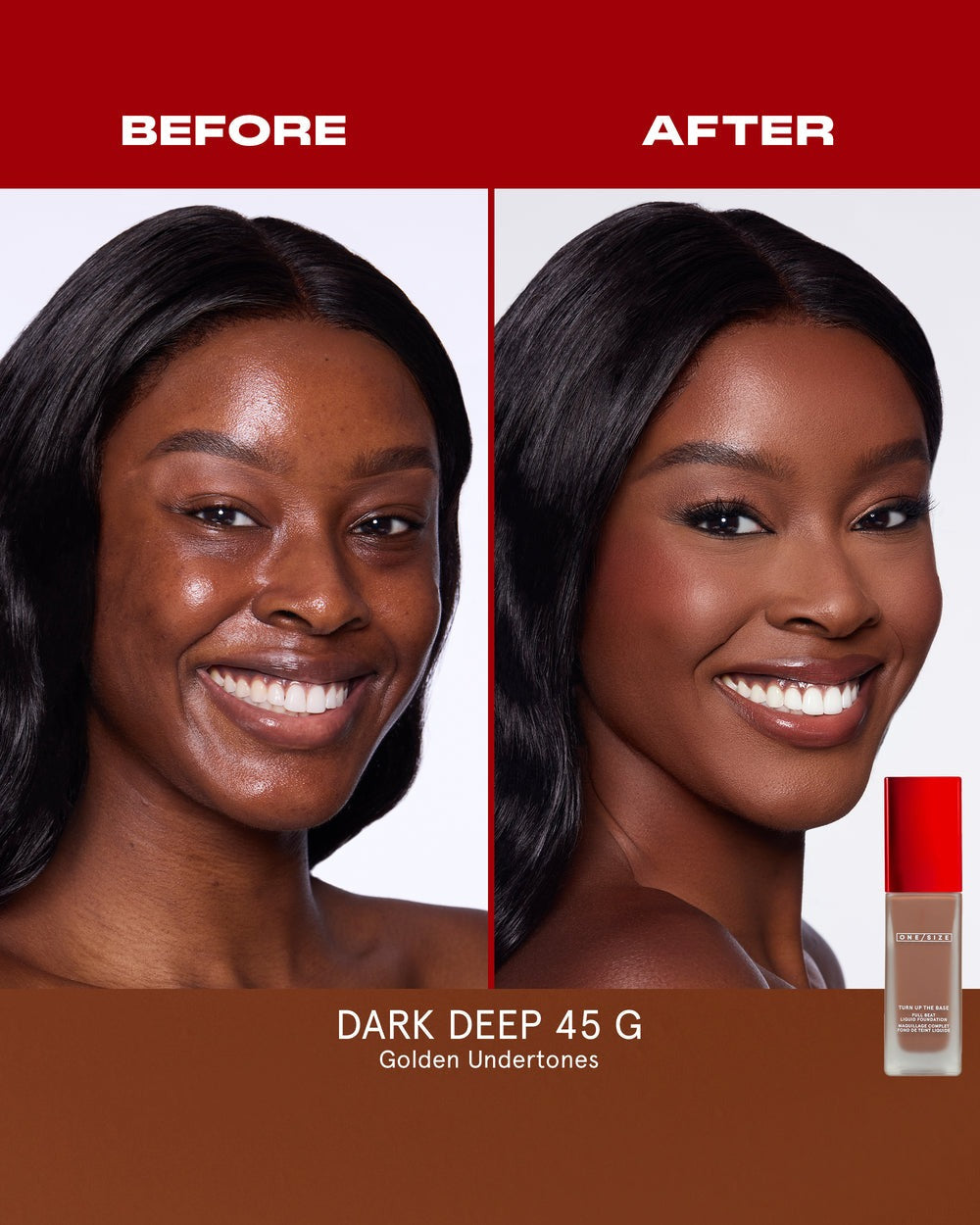 Dark Deep 45 G - Turn Up The Base Full Beat Liquid Foundation - GLAM MODA