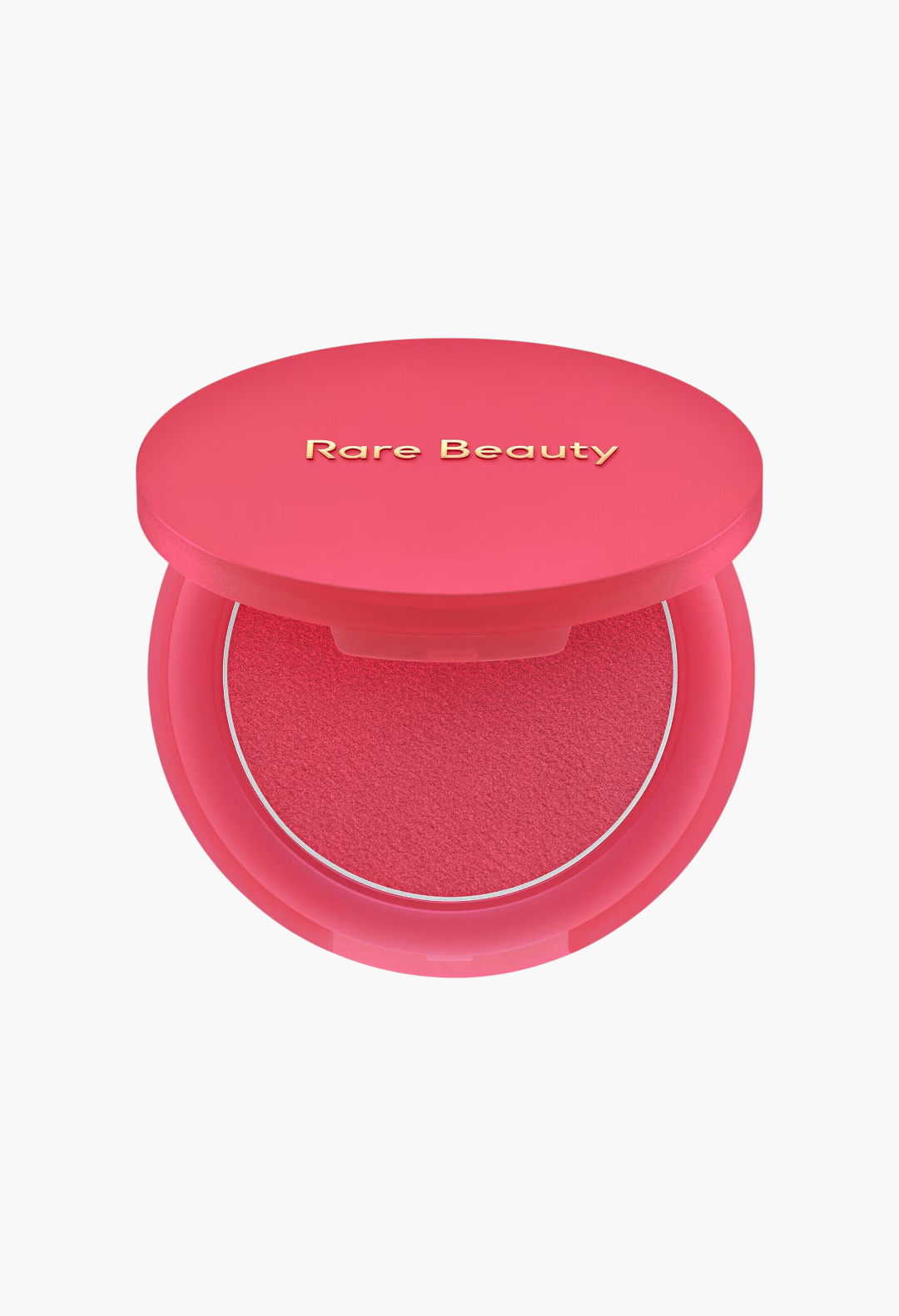 GLAM MODA Soft Pinch Matte Bouncy Blush in a vibrant pink shade with a smooth, weightless finish in a compact case.