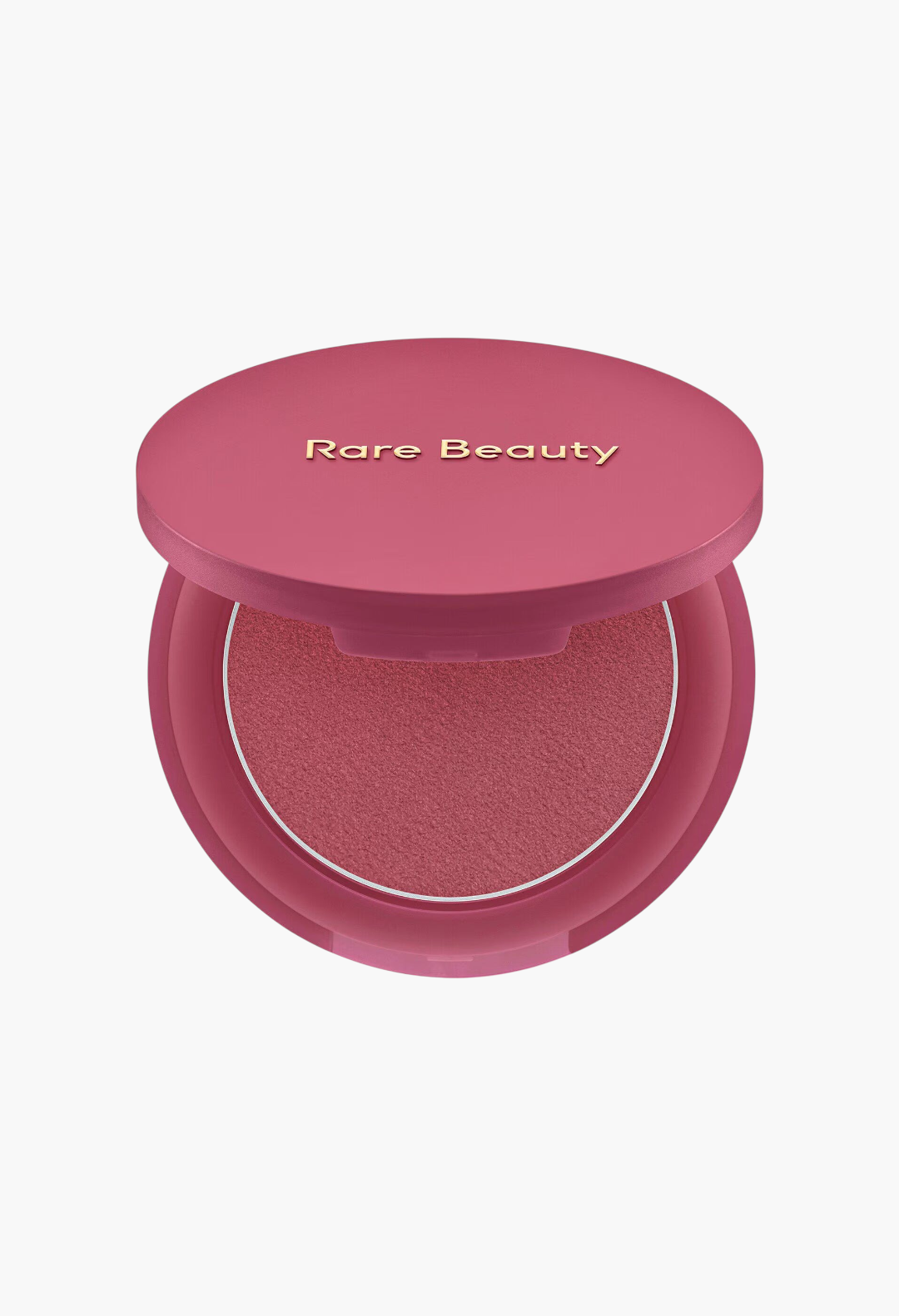 GLAM MODA Soft Pinch Matte Bouncy Blush in a deep rose shade with a smooth, weightless finish in a round compact.