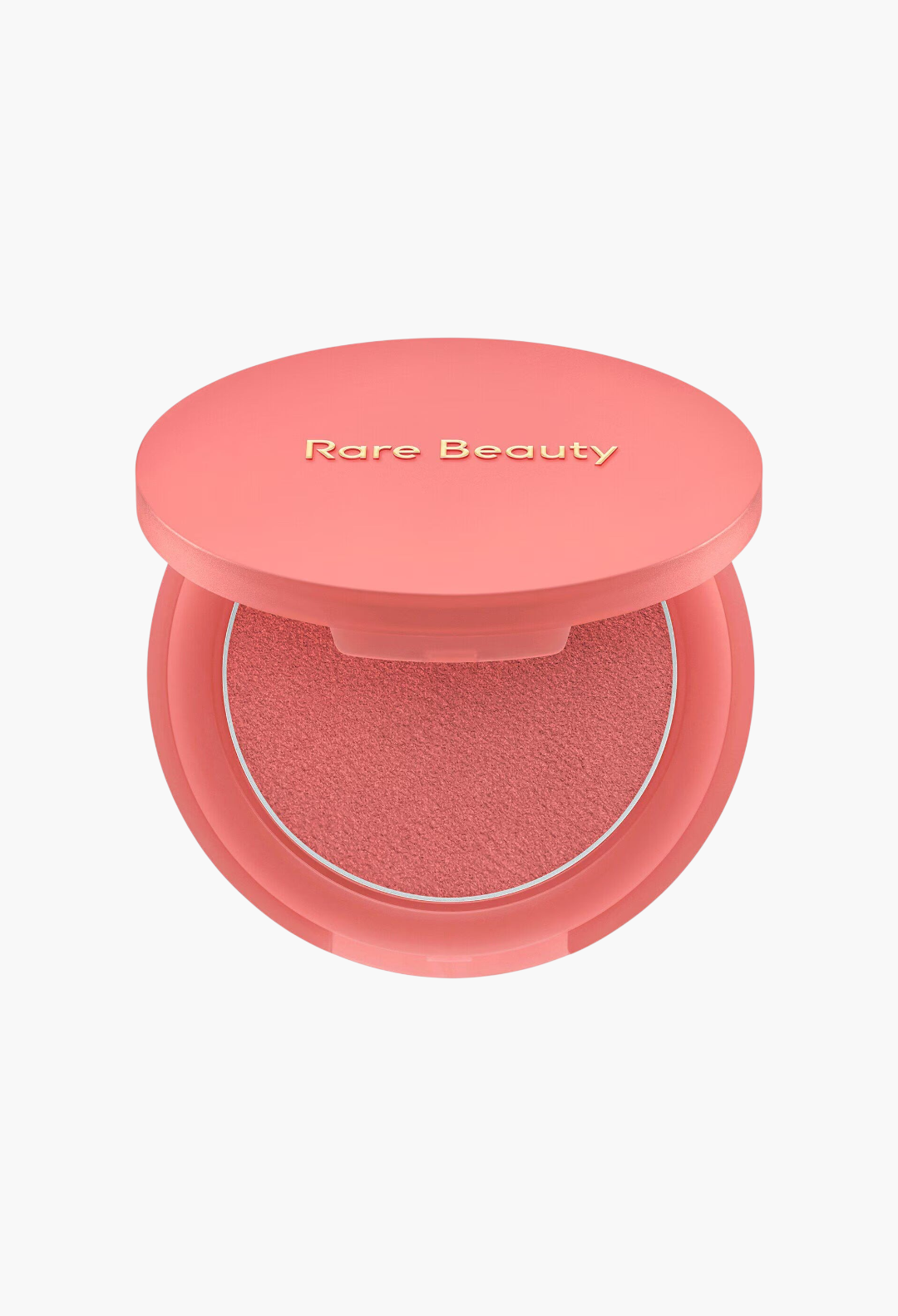 GLAM MODA Soft Pinch Matte Bouncy Blush in a coral pink shade with a smooth, buildable putty texture in a compact.