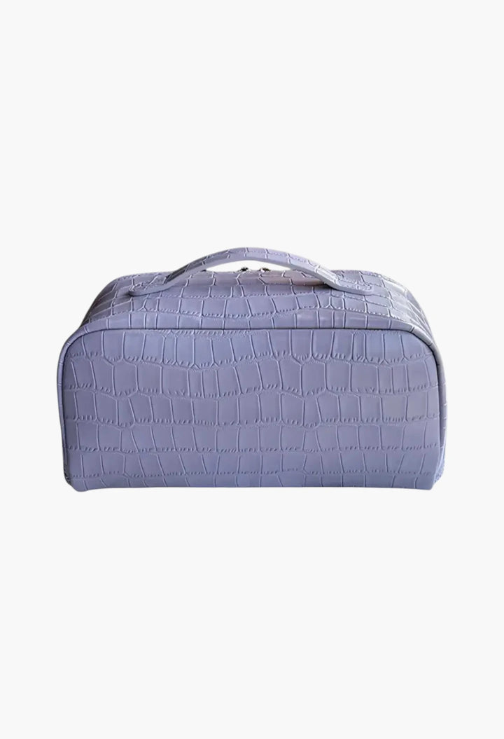 Layflat leather vanity bag